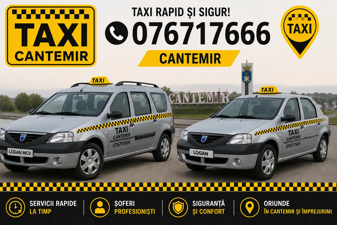 TAXI CANTEMIR — flota de Dacia Logan și Logan MCV · 076 717 666